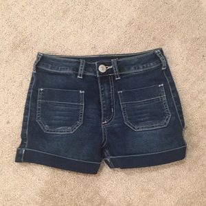 Almost Famous Blue Denim Shorts w White Stitching
